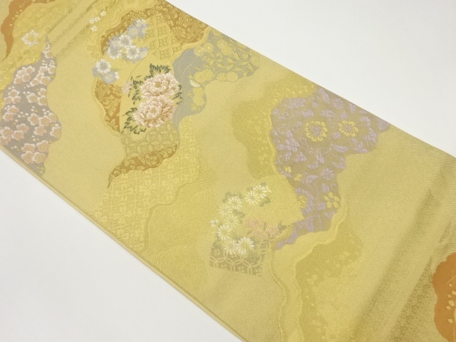 JAPANESE FUKURO OBI / WOVEN FOLDING FAN PATTERN